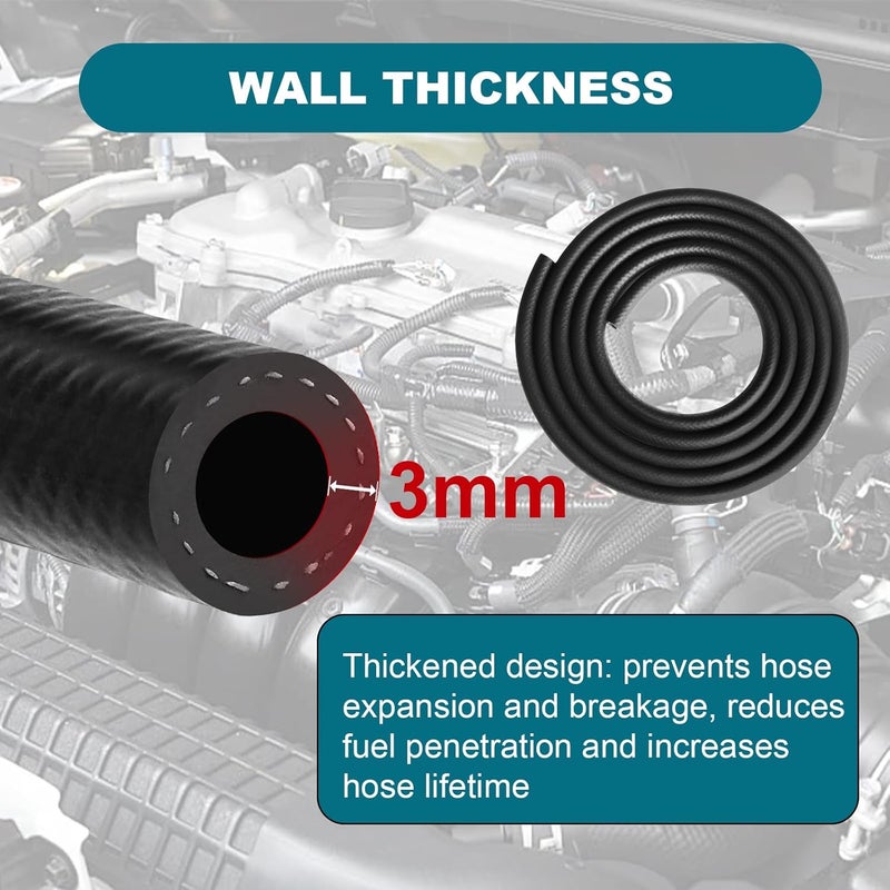 Eunice 5/16 Inch (8mm) ID Fuel Line Hose, 10 FT 302PSI Push Lock NBR Rubber Hose for Automotive - Image 3